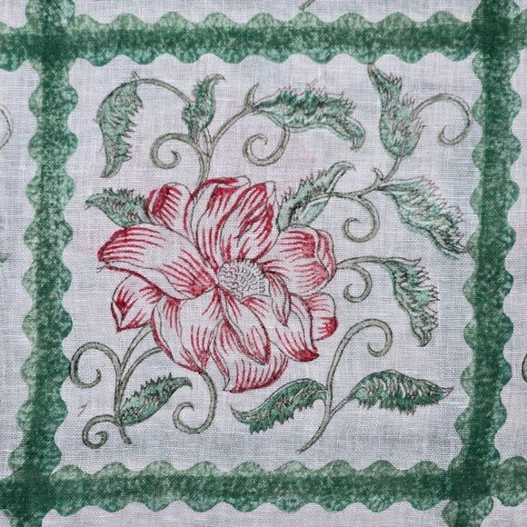 100% Linen Scarf Flowers Floral Austria Fair Trade Sekyra Handdruck - Picture 4 of 6